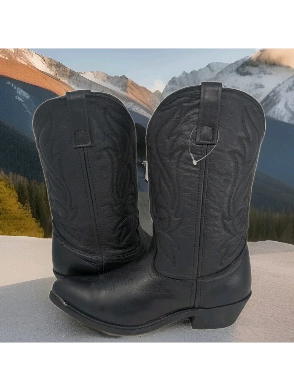 Masterson Cowboy Boot Co RB885 Mens 10.5 D Black Silver Tips J Toe Western Dress